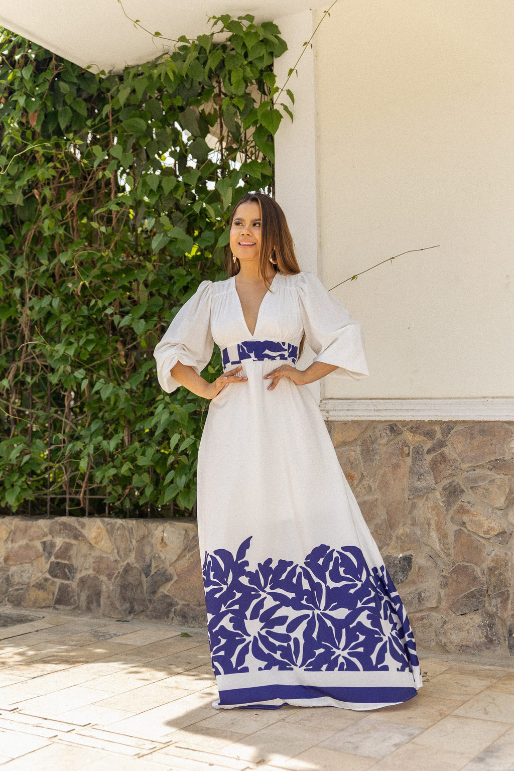 VESTIDO ANASTACIA SOCALO AZUL BLANCO