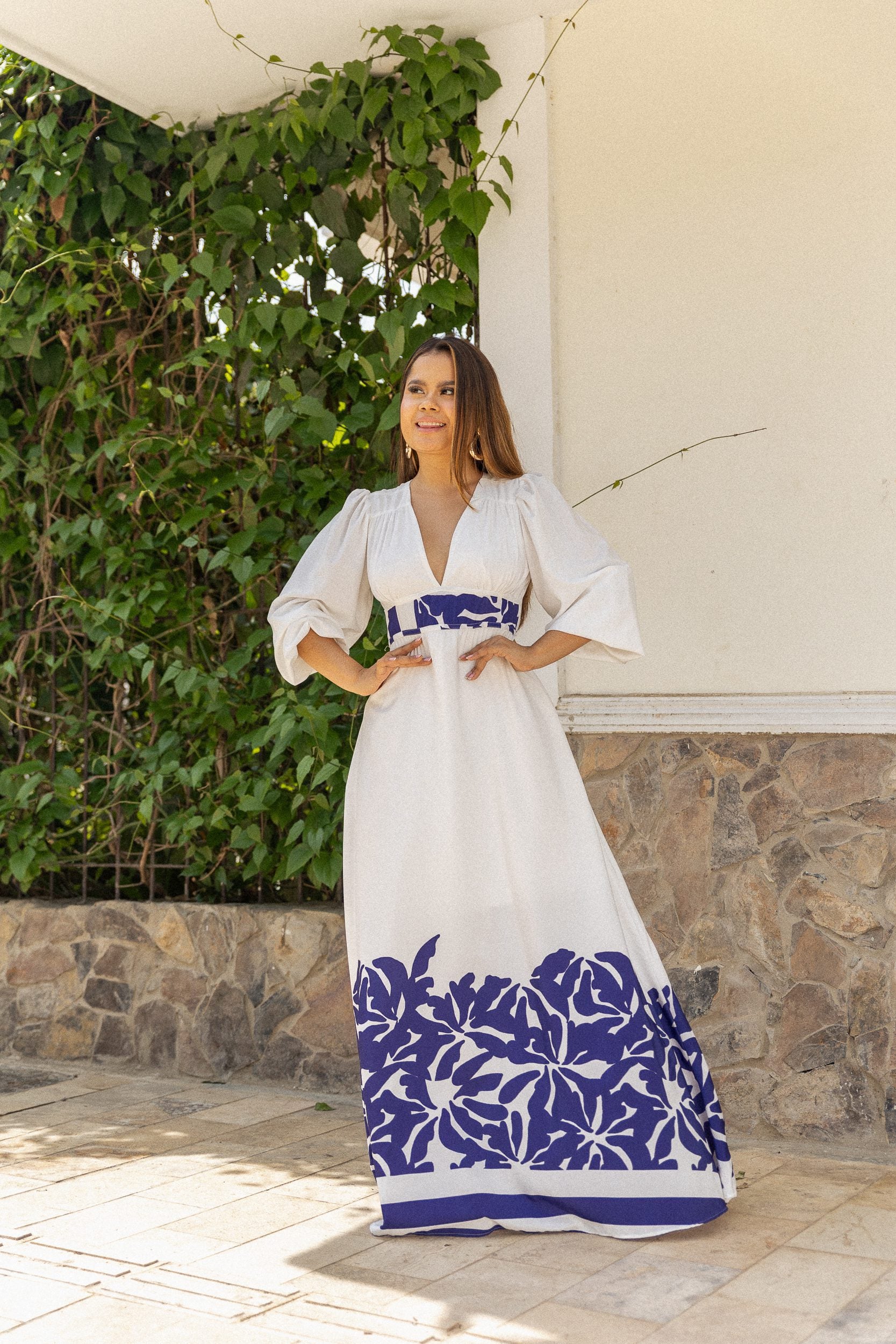 VESTIDO ANASTACIA SOCALO AZUL BLANCO