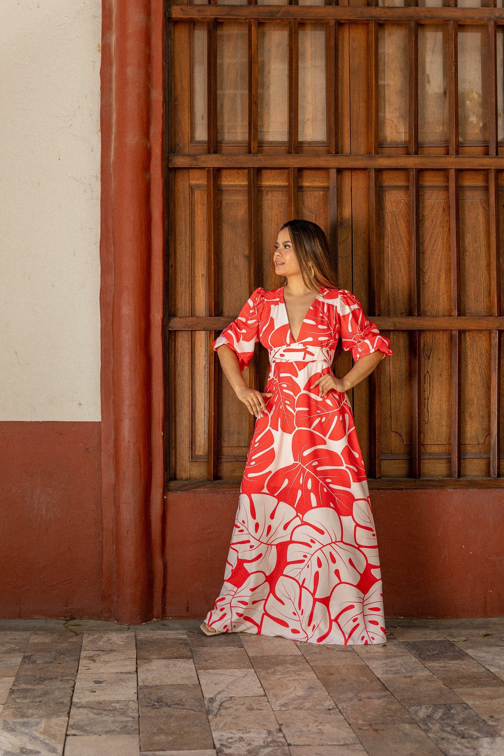 VESTIDO ANASTACIA SOCALO ROJO x BLANCO