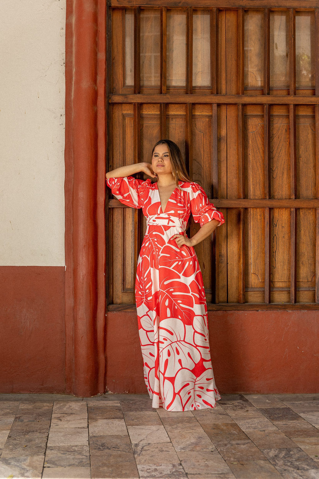 VESTIDO ANASTACIA SOCALO ROJO x BLANCO