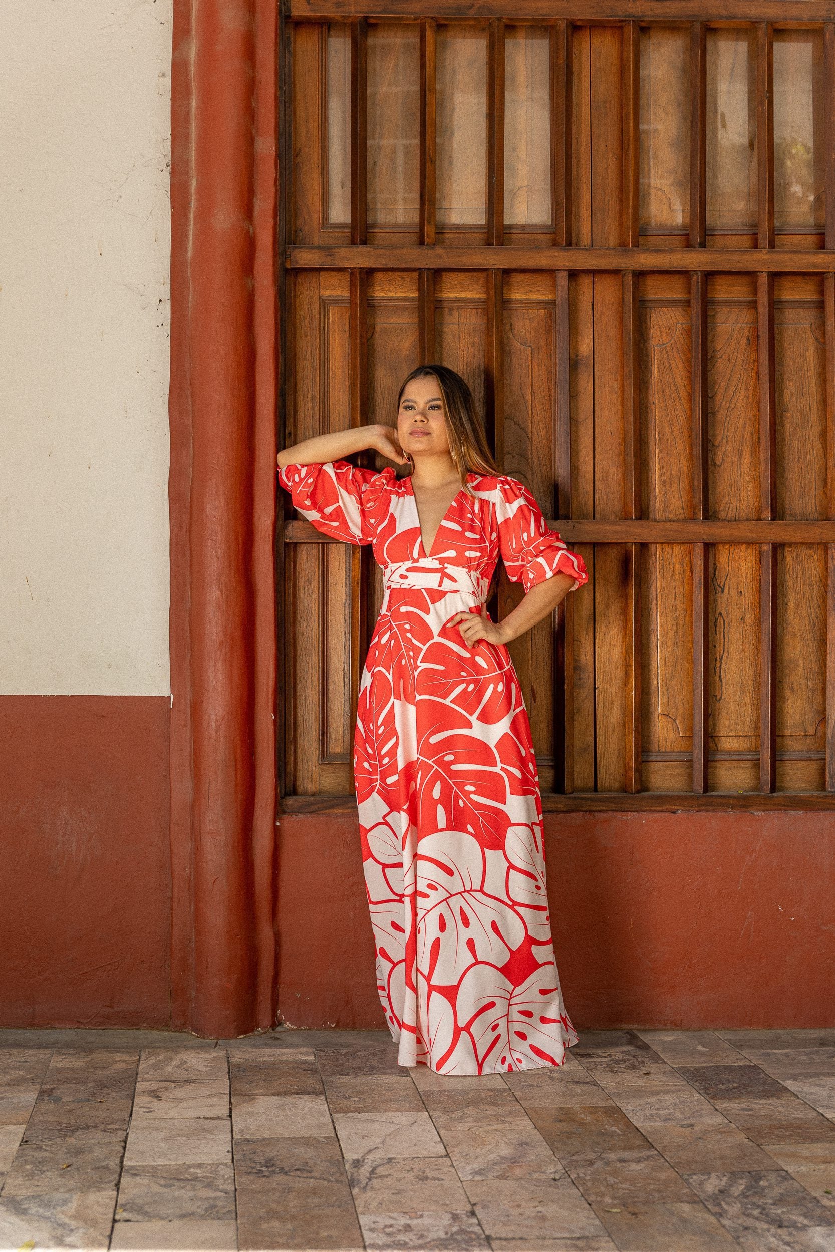 VESTIDO ANASTACIA SOCALO ROJO x BLANCO