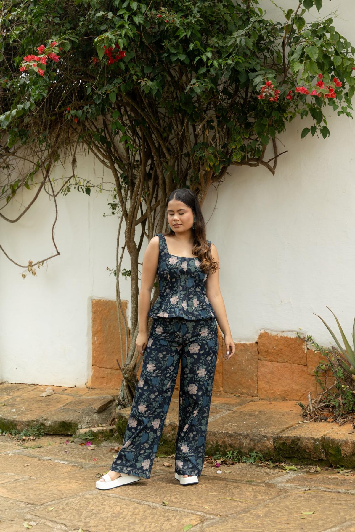 SET GRETEL EN JEAN ESTAMPADO