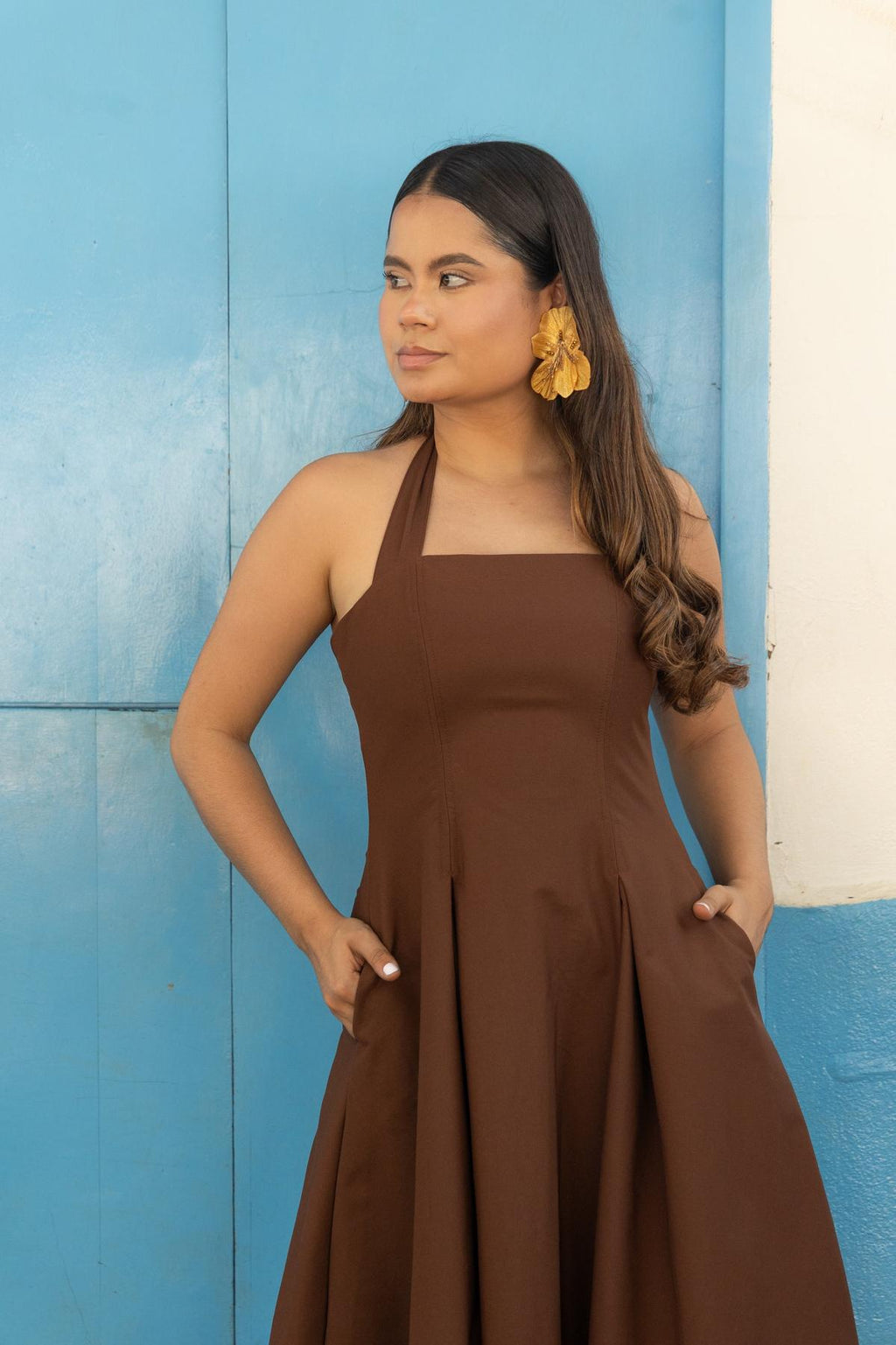 VESTIDO JACINTA POPELINA UNICOLOR