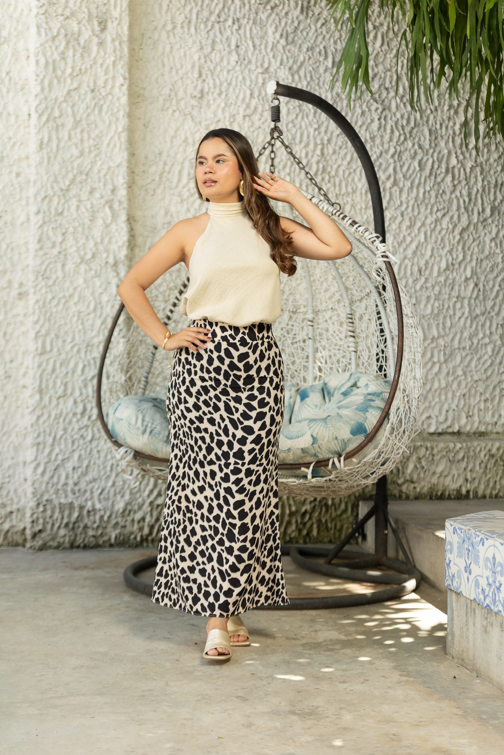 FALDA BRUNA PRINT