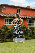 VESTIDO CANDELARIA SOCALO BLANCO NEGRO