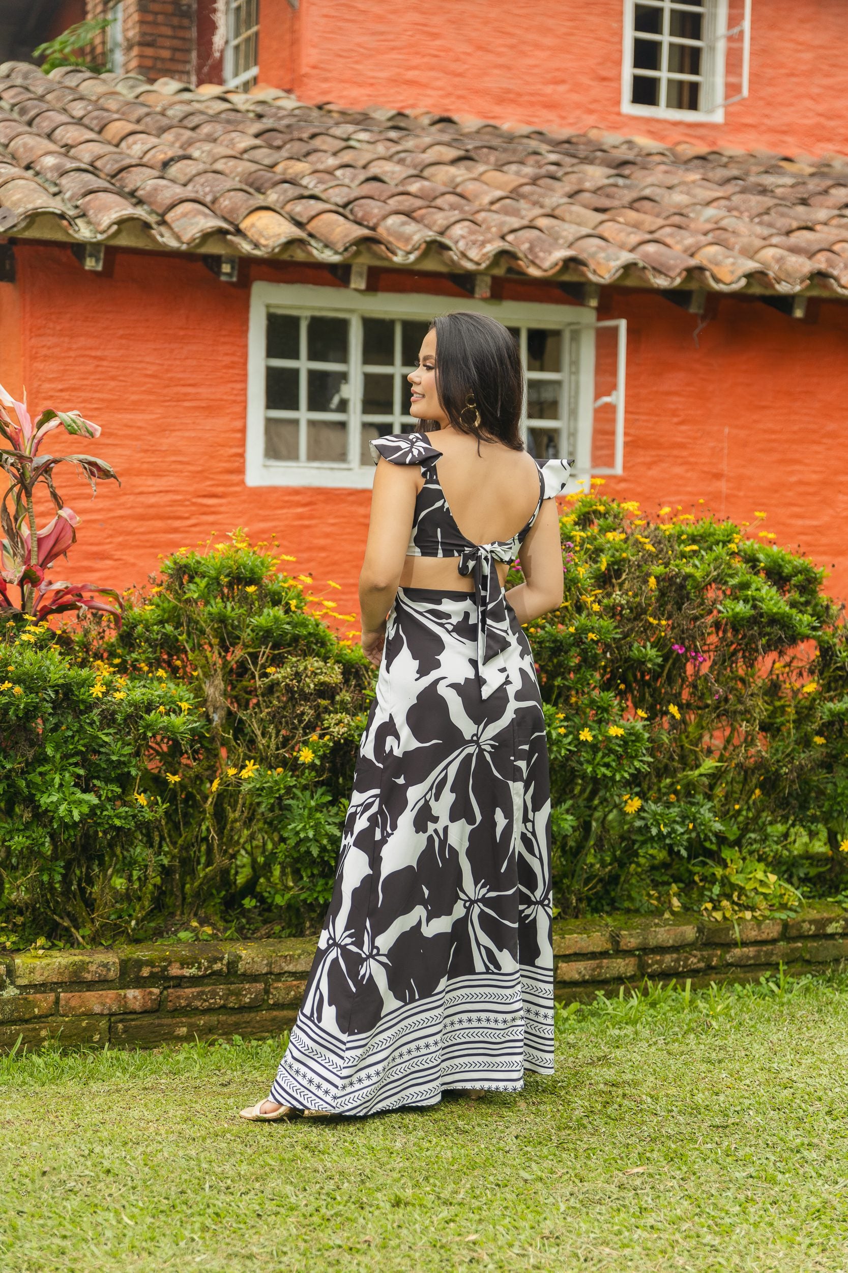 VESTIDO CANDELARIA SOCALO BLANCO NEGRO