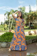 VESTIDO AMALIA NARANJA PRINT