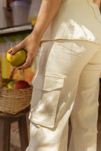 PANTALON CARGO DRIL UNICOLOR