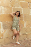 SET EN LINO THEODORA ESTAMPADO VERDE