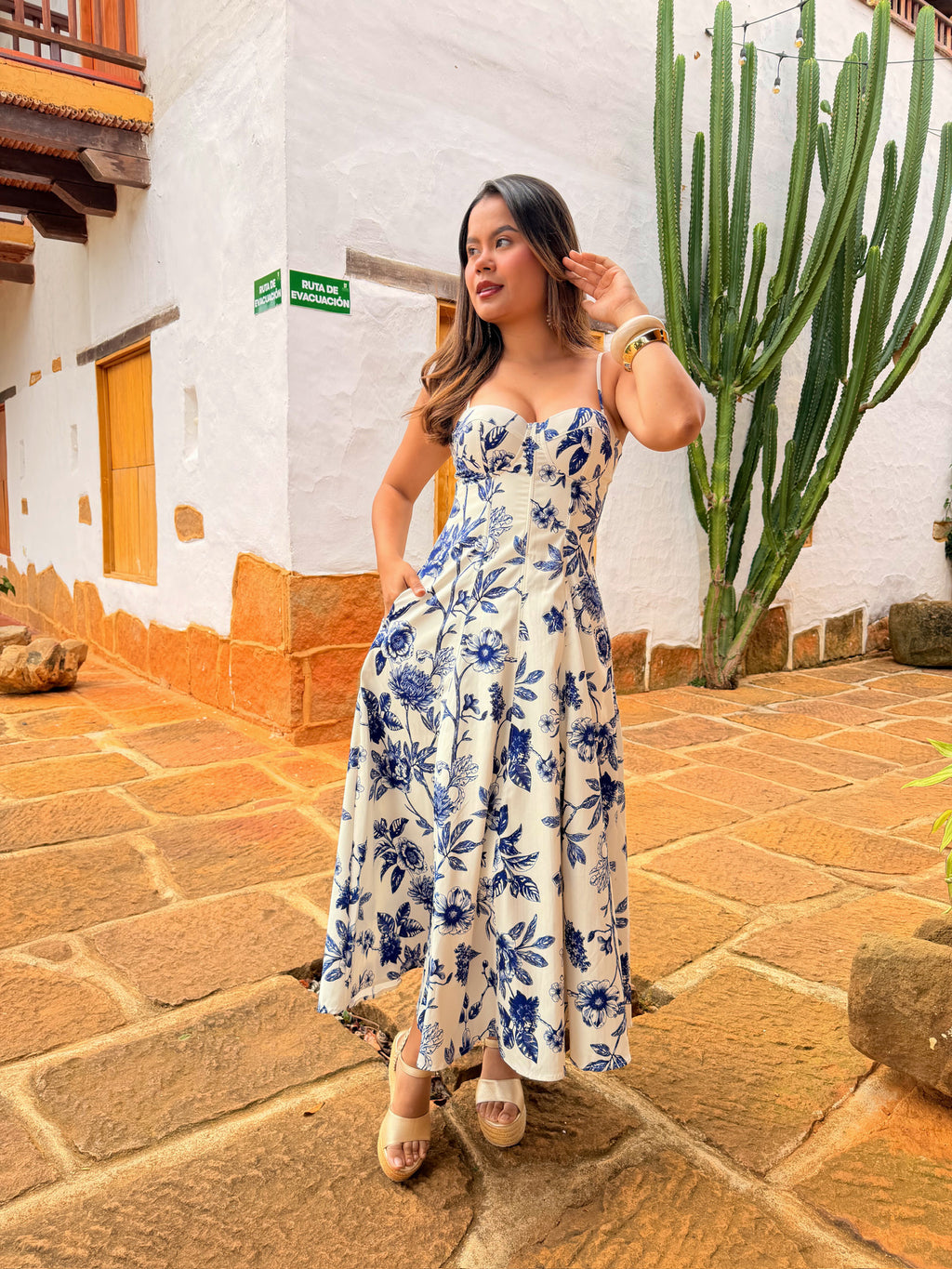 VESTIDO CAROLINE ESTAMPADO AZUL