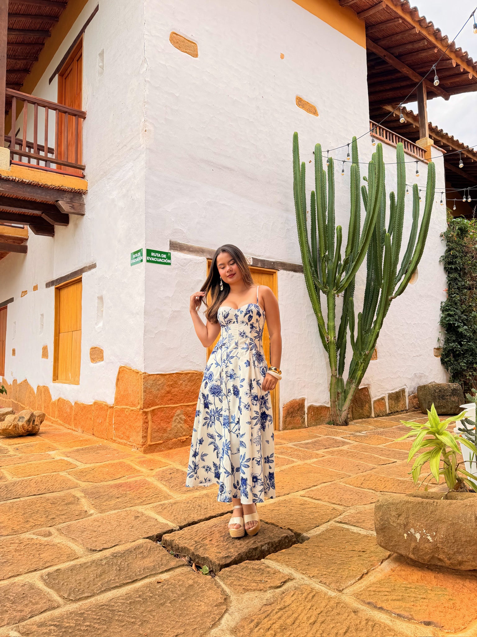 VESTIDO CAROLINE ESTAMPADO AZUL