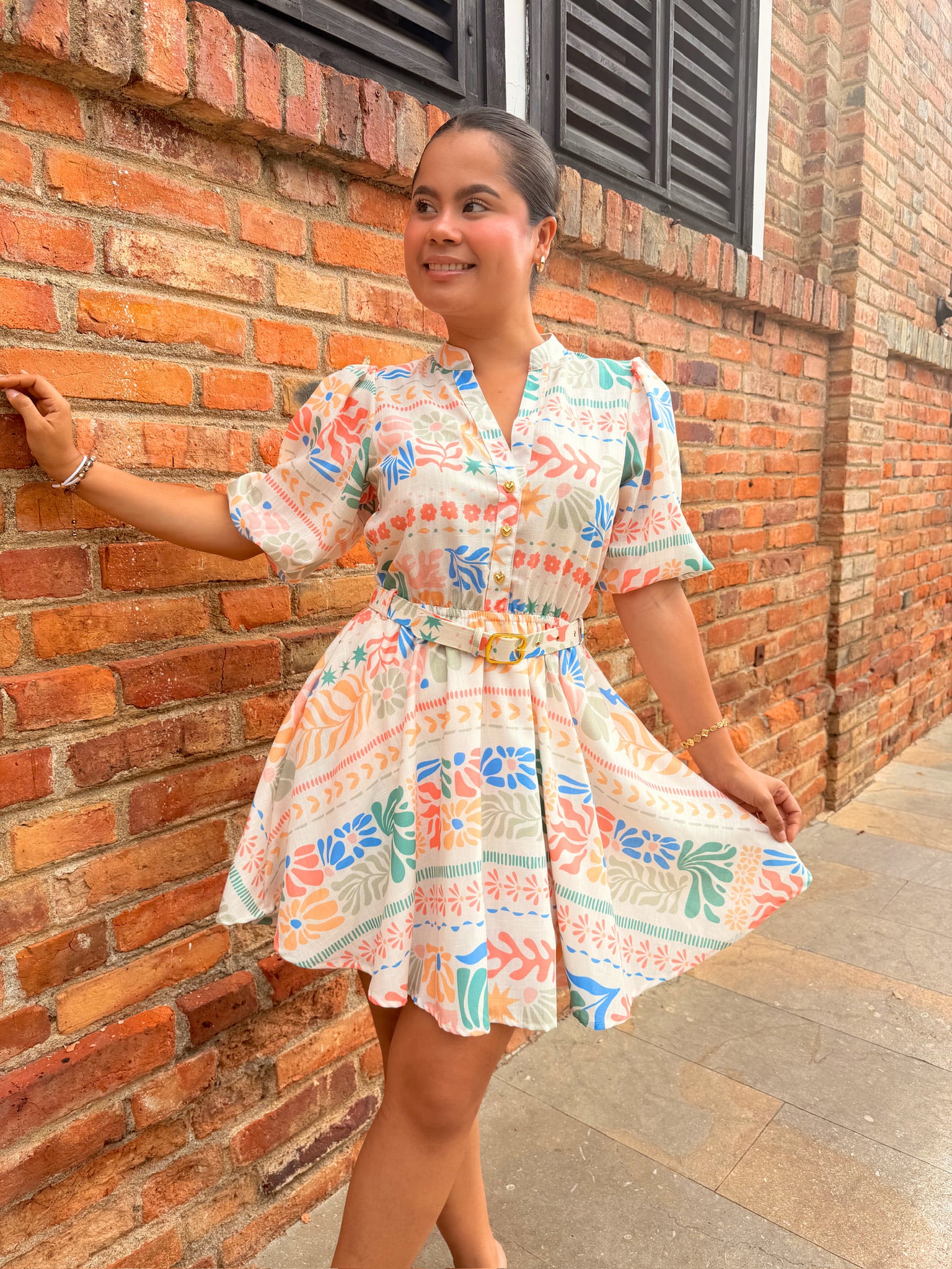 VESTIDO TAMARA EN LINO ESTAMPADO