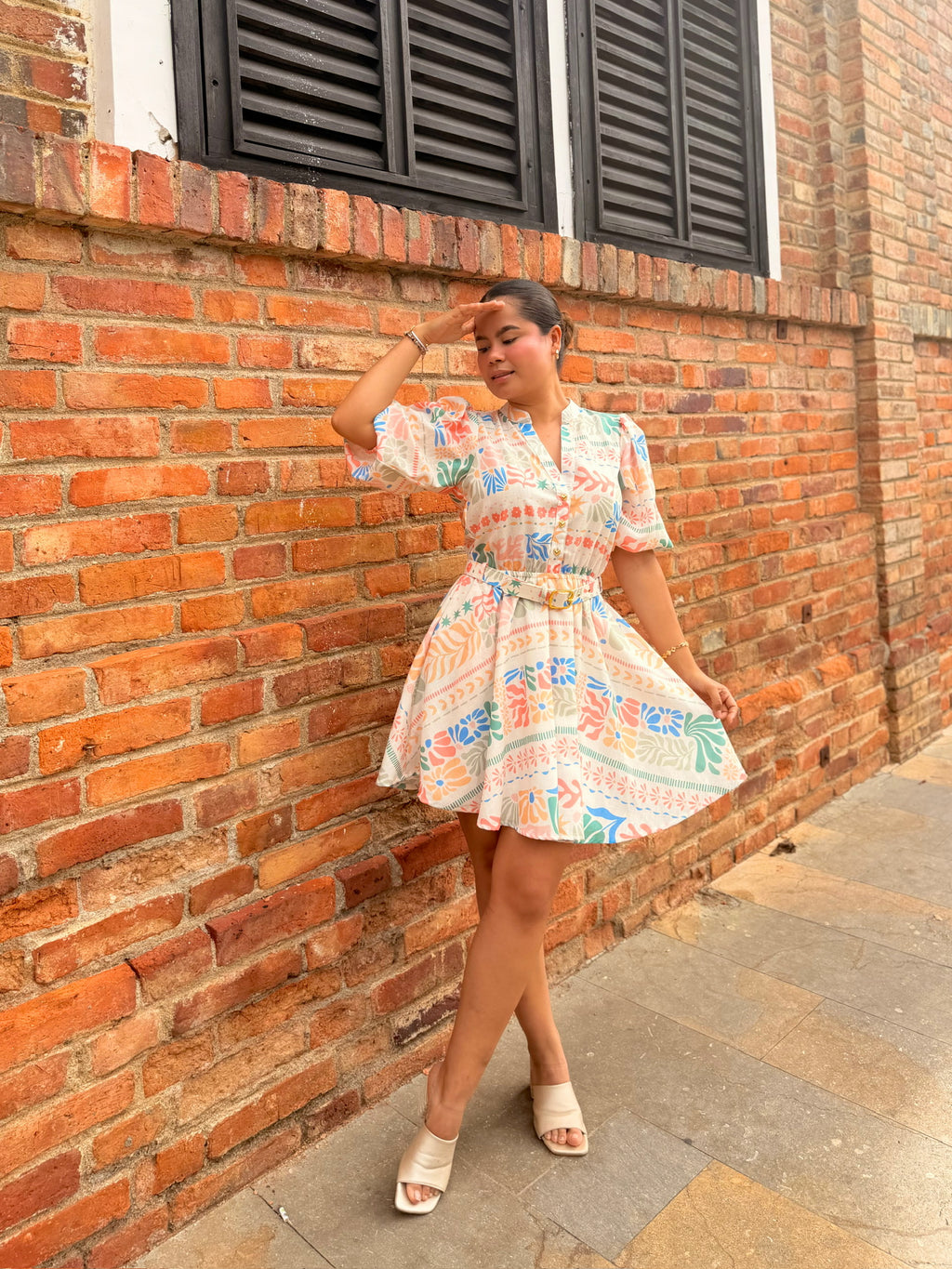 VESTIDO TAMARA EN LINO ESTAMPADO