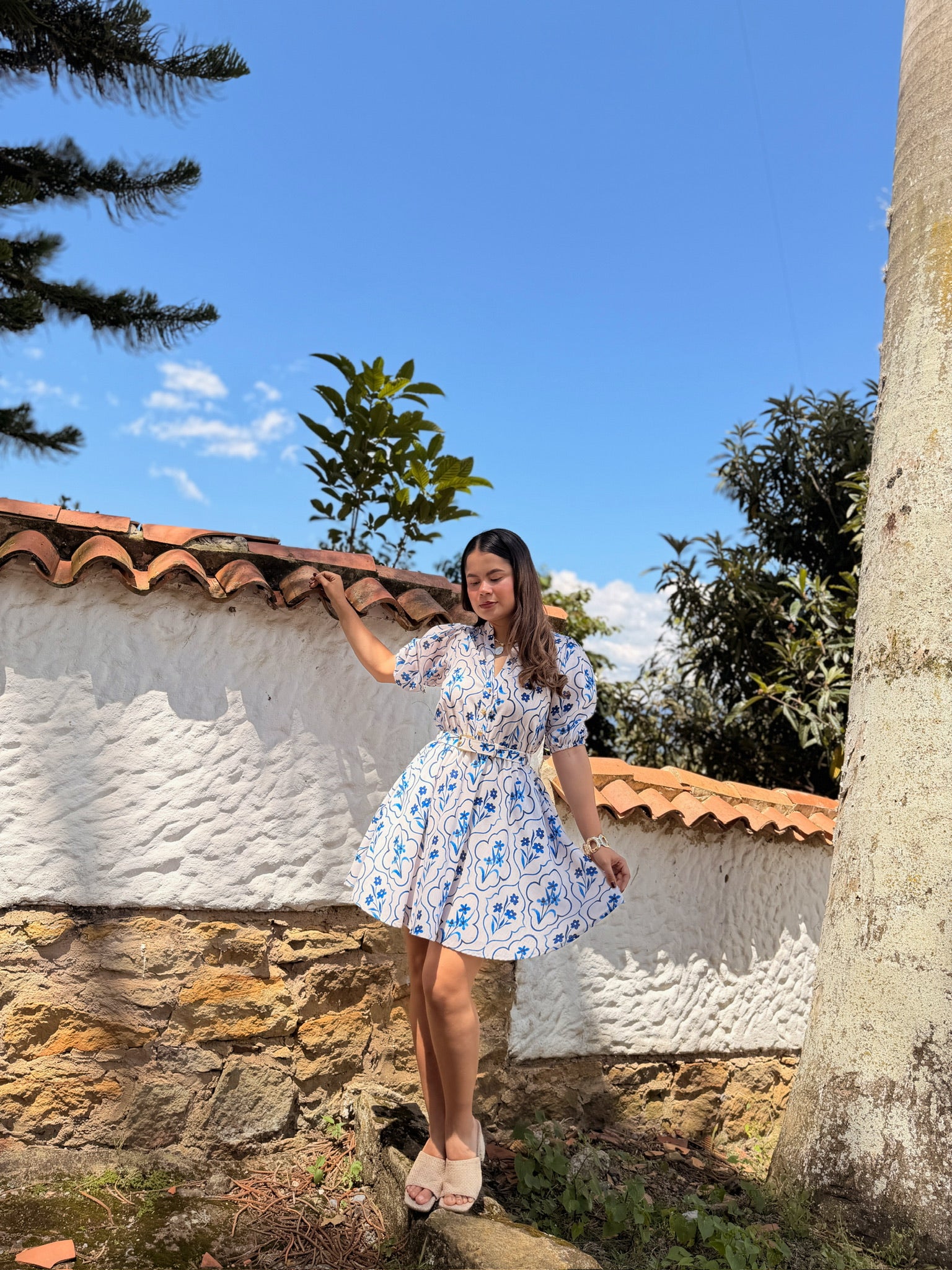 VESTIDO TAMARA EN LINO ESTAMPADO