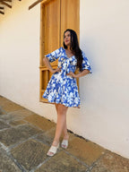 VESTIDO LILA AZUL CELESTE