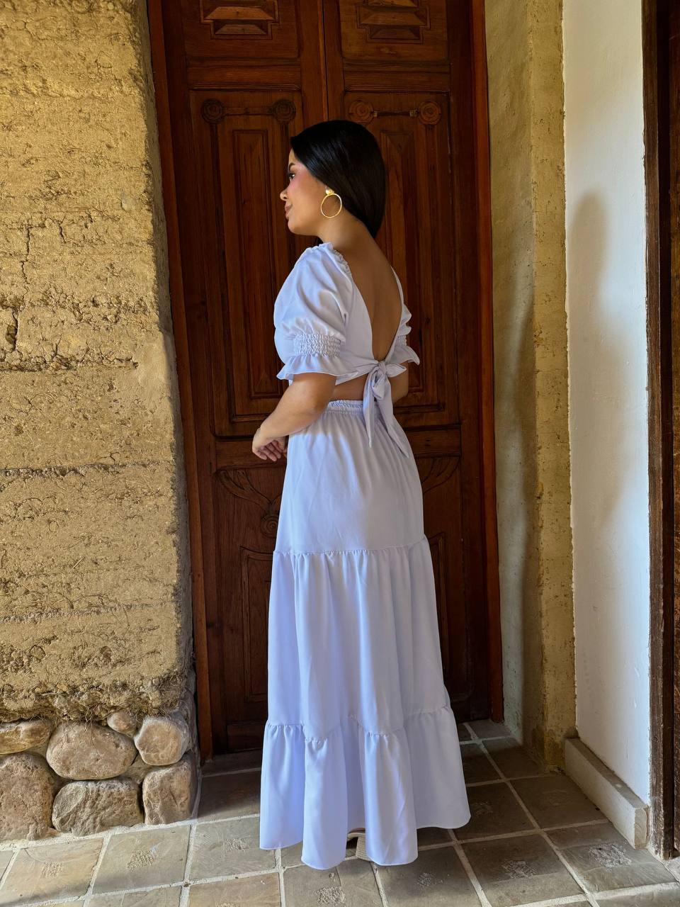 VESTIDO TULIPAN BLANCO