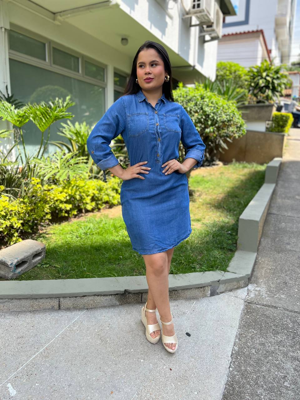 Tela Chambray Camisas En Chambray Para Mujer Vestidos Camiseros