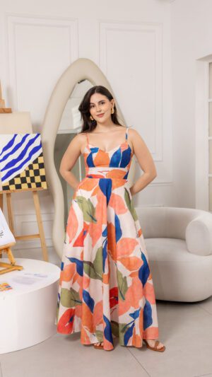 VESTIDO FLORENCIA ESTAMPADO NARANJA