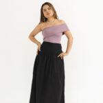 FALDA RAQUEL POPELINA NEGRA