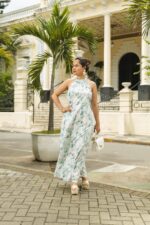 VESTIDO ANTONELLA BLANCO ESTAMPADO RAMIA