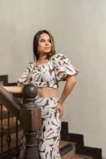 SET FABIANA LINO ESTAMPADO CAFE - Imagen 2