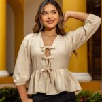 BLUSA ANTONIA LINO COLOR NATURAL