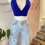 TOP AMARRE ATRÁS AZUL